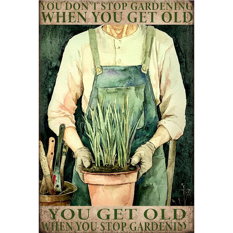 Gardening Tools Women - Ретро-табличка с изображением женщины-садовницы | Женщина