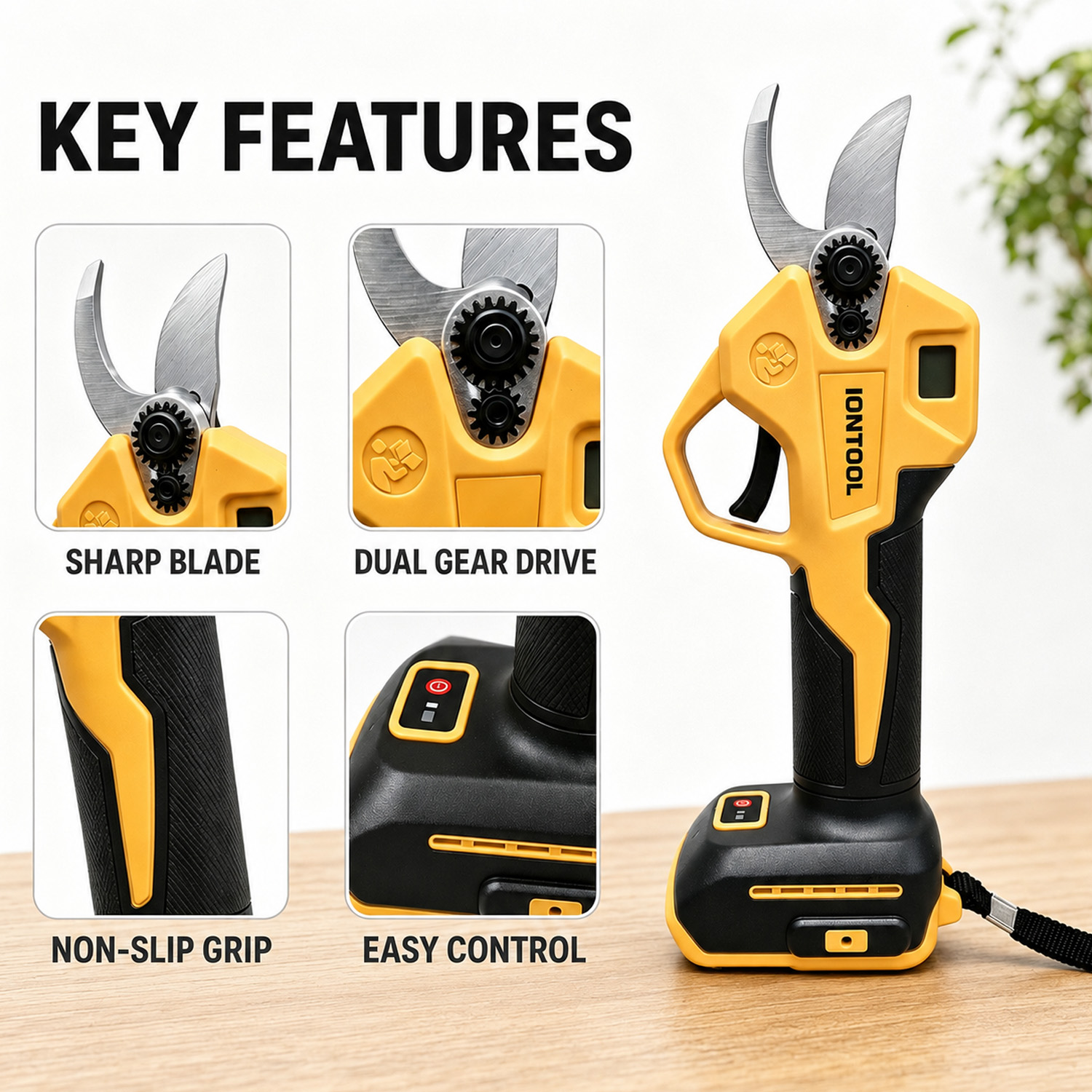 IONTOOL Желтые Бесщеточные Акк – обзор и цена Gardening Tools Yellow